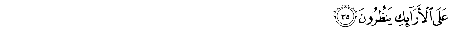 عَلَى ٱلْأَرَآئِكِ يَنظُرُونَ